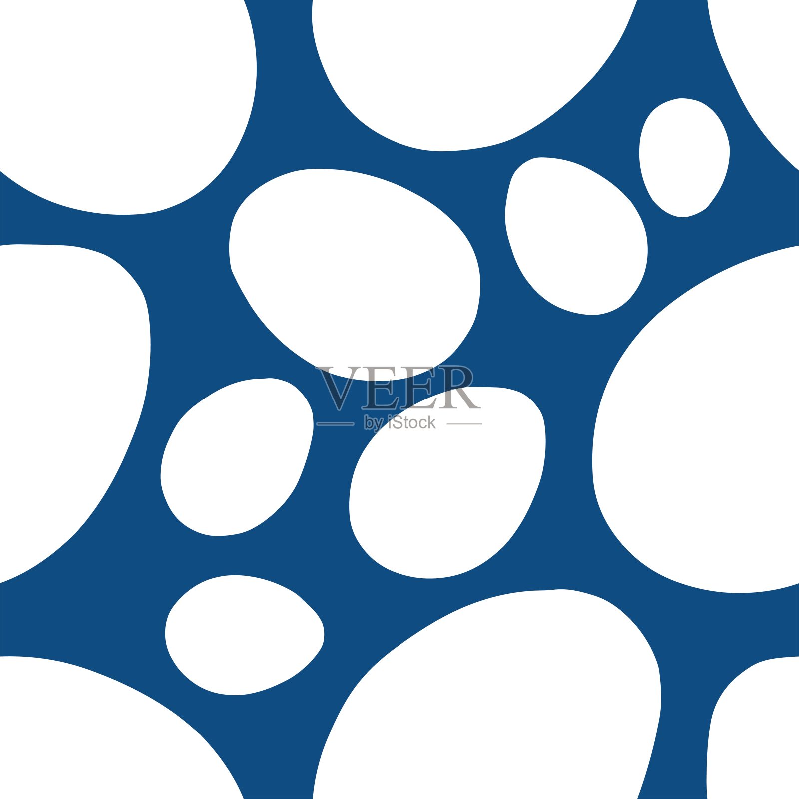 复活节无缝图案与白色鸡蛋孤立在经典的蓝色背景。向量设计元素图片