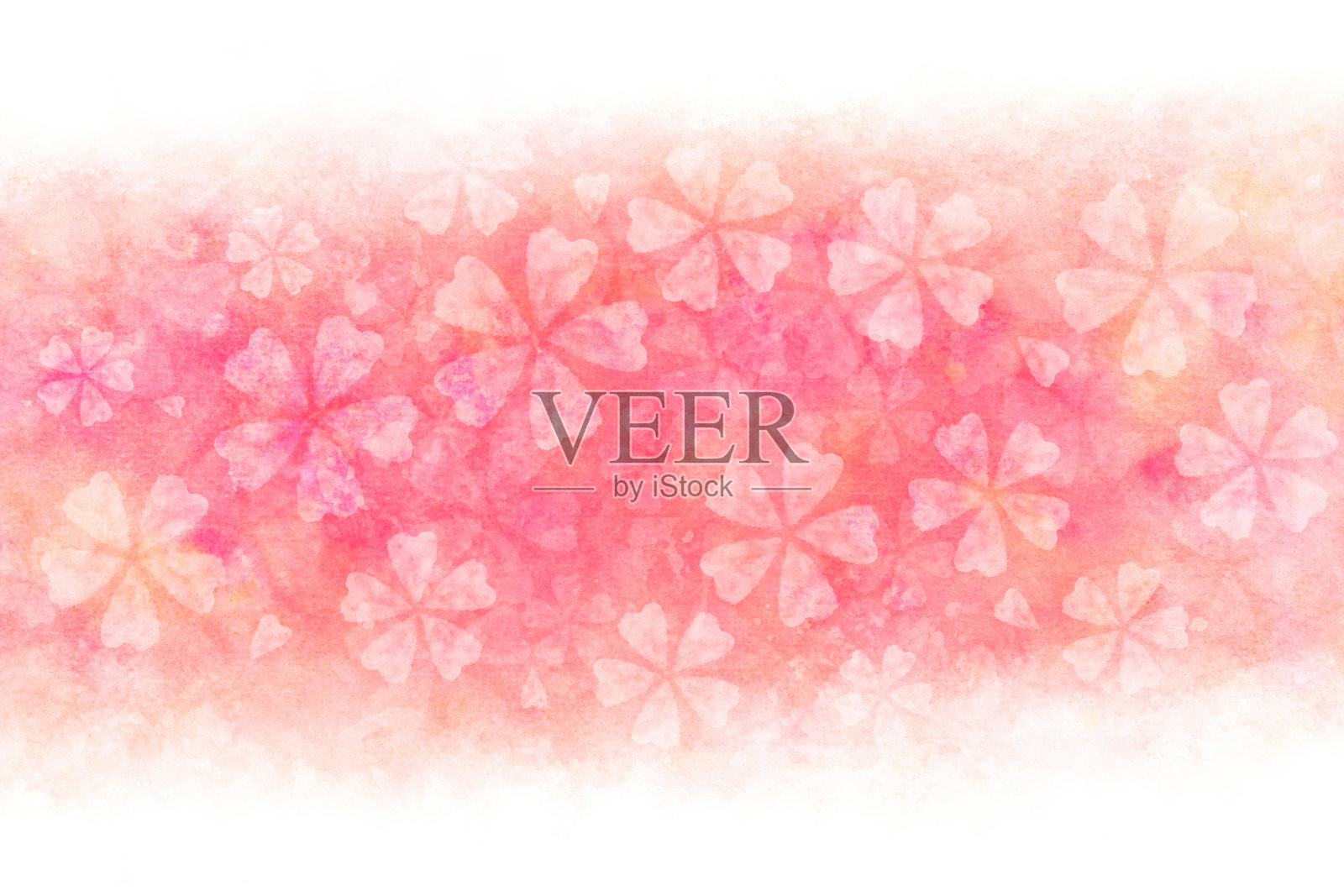 日本樱花抽象在自然粉色水彩画背景插画图片素材