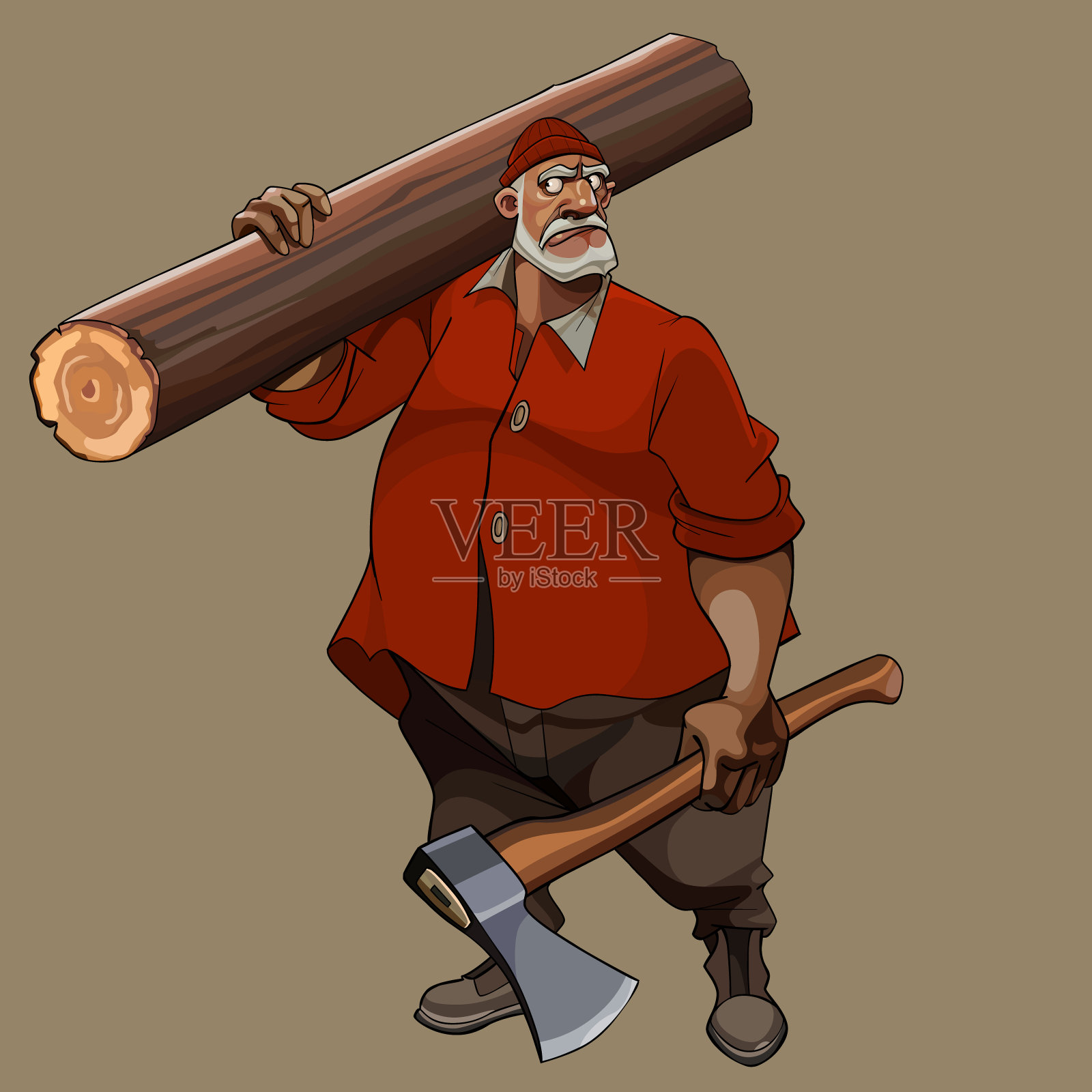 木匠有锤子和木头插画图片素材_ID:351254636-Veer图库