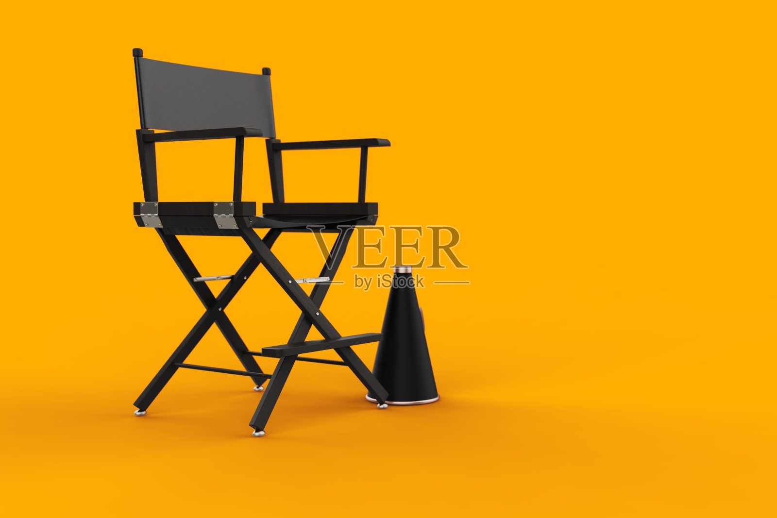 3d渲染电影工业概念在黄色背景照片摄影图片