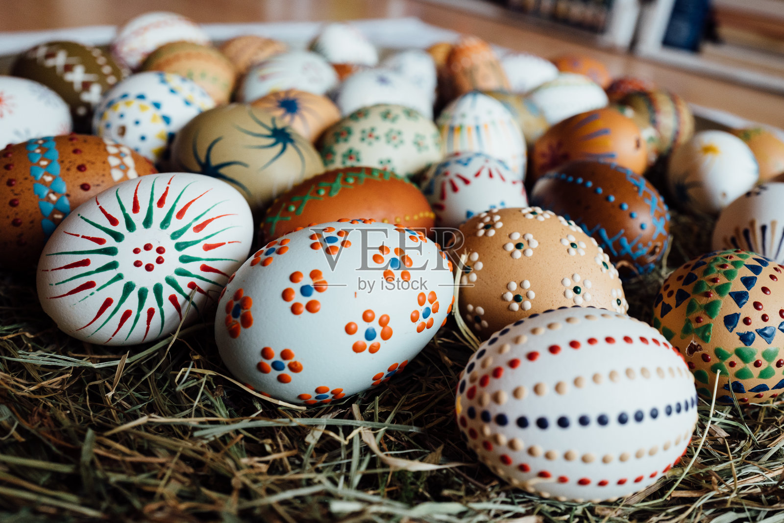 许多来自德国的索布族复活节彩蛋刚刚被绘制照片摄影图片