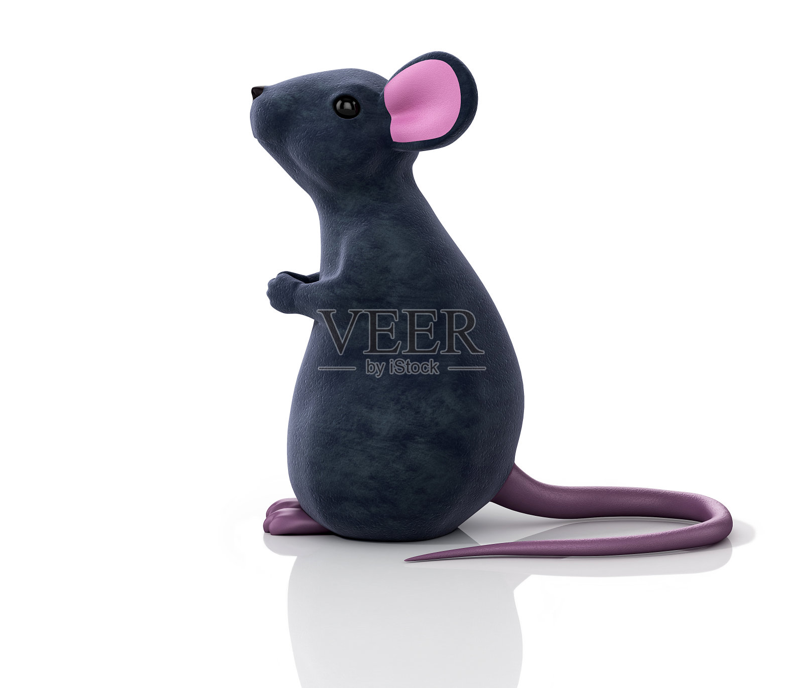鼠标，老鼠逼真的3D插图。照片摄影图片
