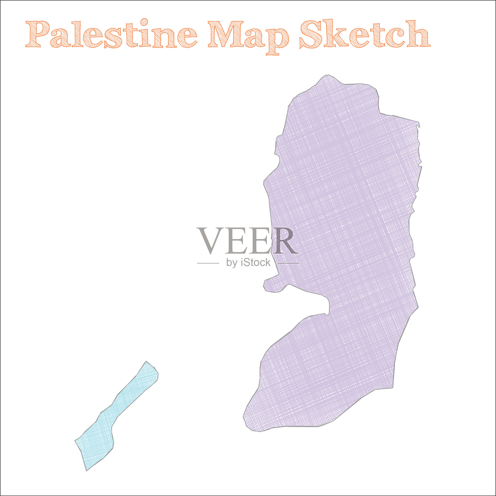 巴勒斯坦地图。插画图片素材