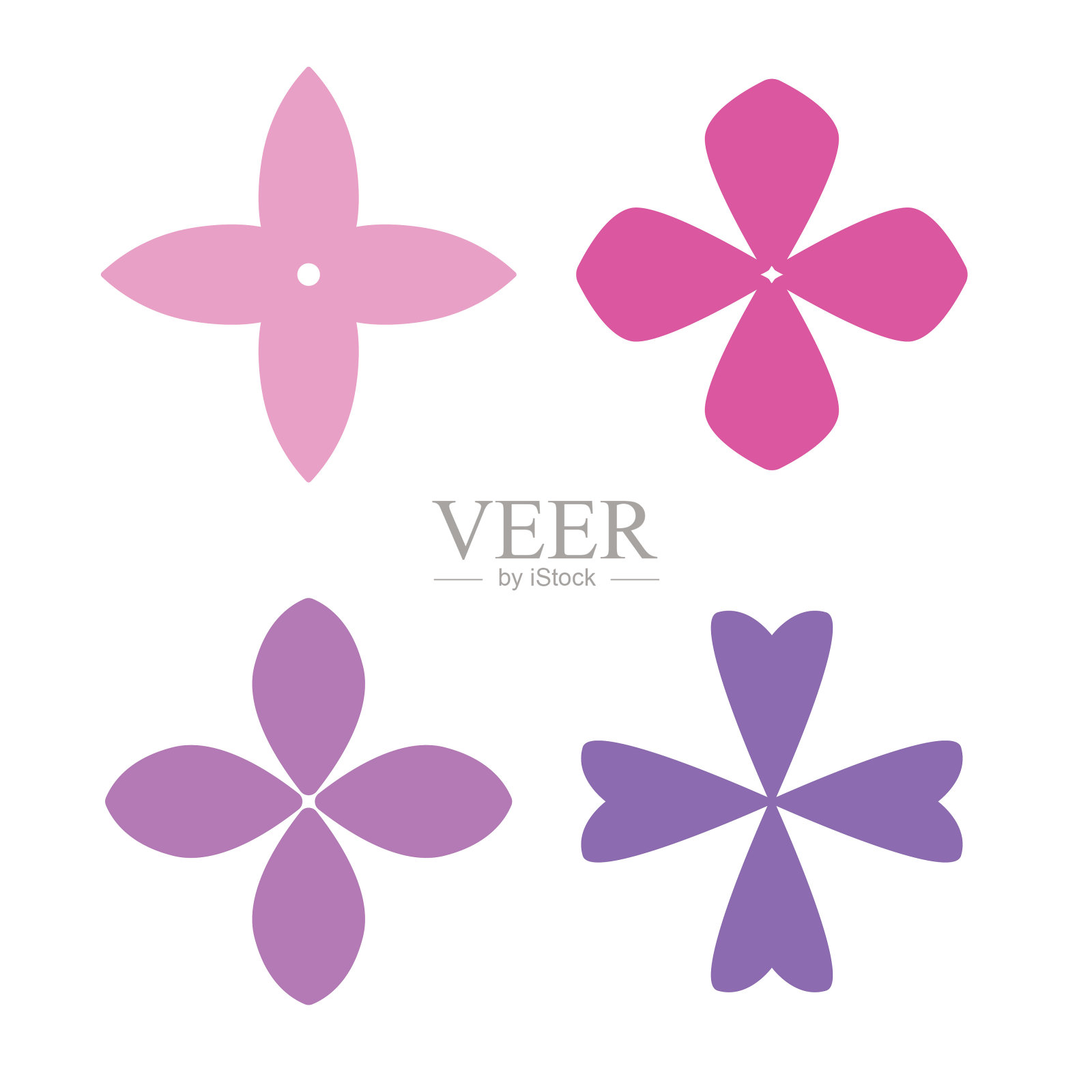 粉色，紫紫色的花图标设计元素图片