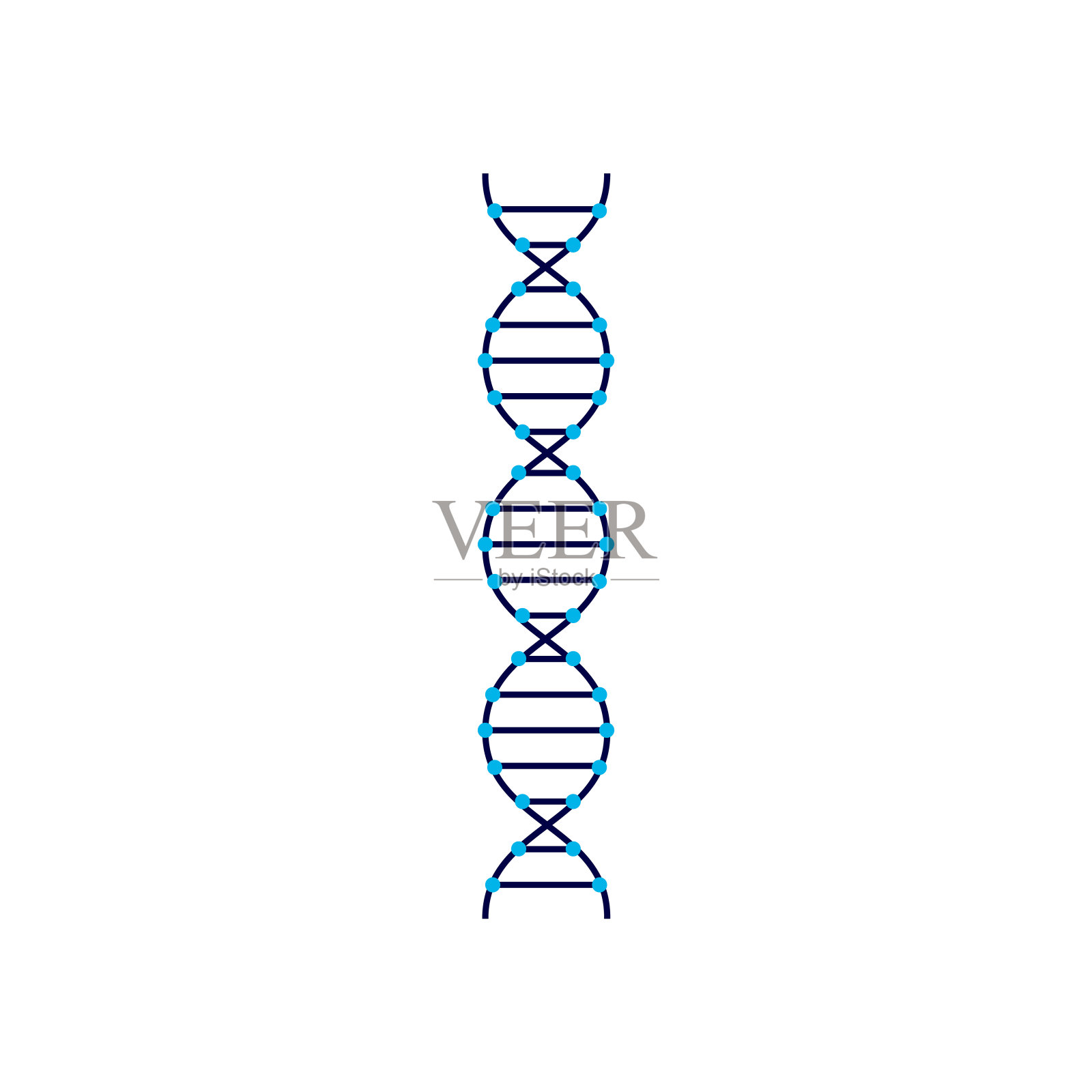 DNA分子结构符号或符号平面载体图解分离。设计元素图片