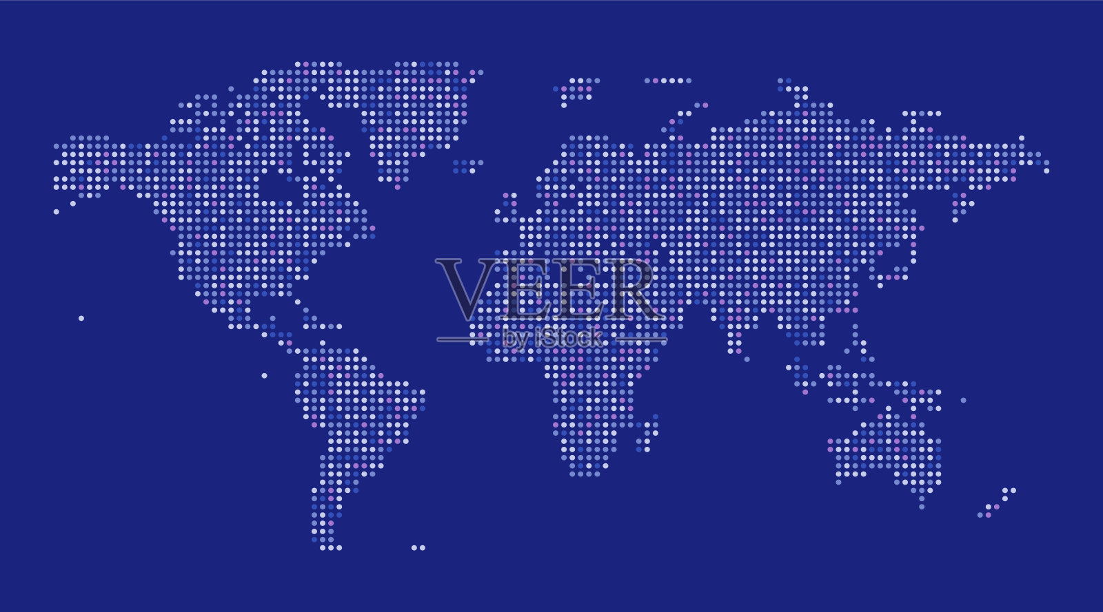 世界地图点插图在蓝色的背景。插画图片素材