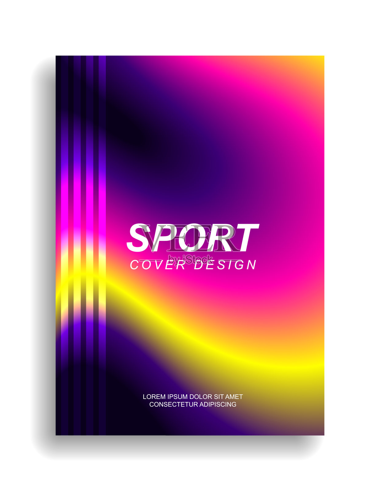 体育封面设计在充满活力的颜色插画图片素材