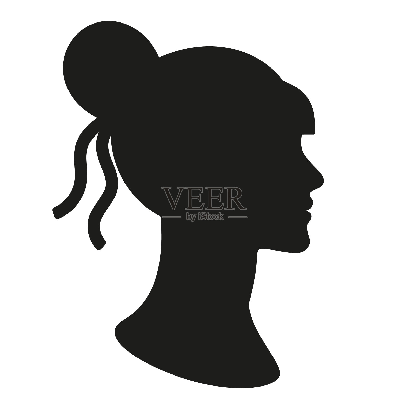 女人的，女孩的头像。发型与丝带。矢量插图。设计元素图片