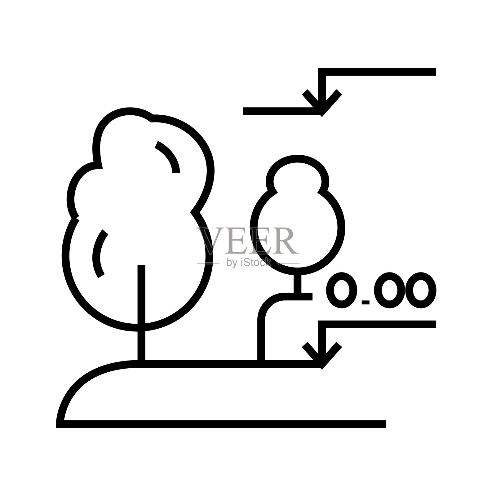 家森林线图标，概念标志，轮廓矢量插图，线性符号图标素材