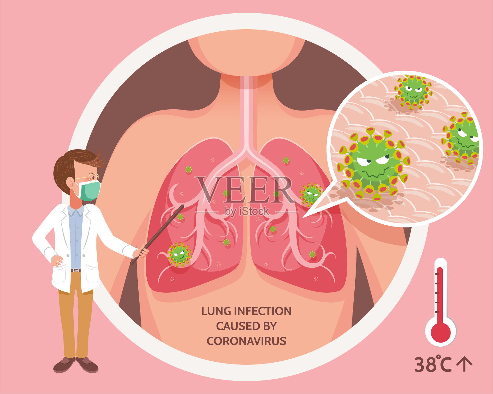 肺部感染的例子插画图片素材