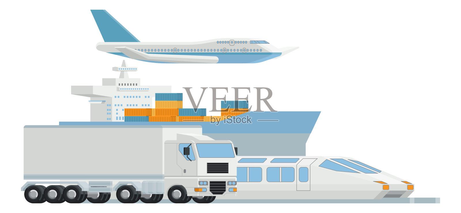 运输物流分配器货物货运艺术插画图片素材