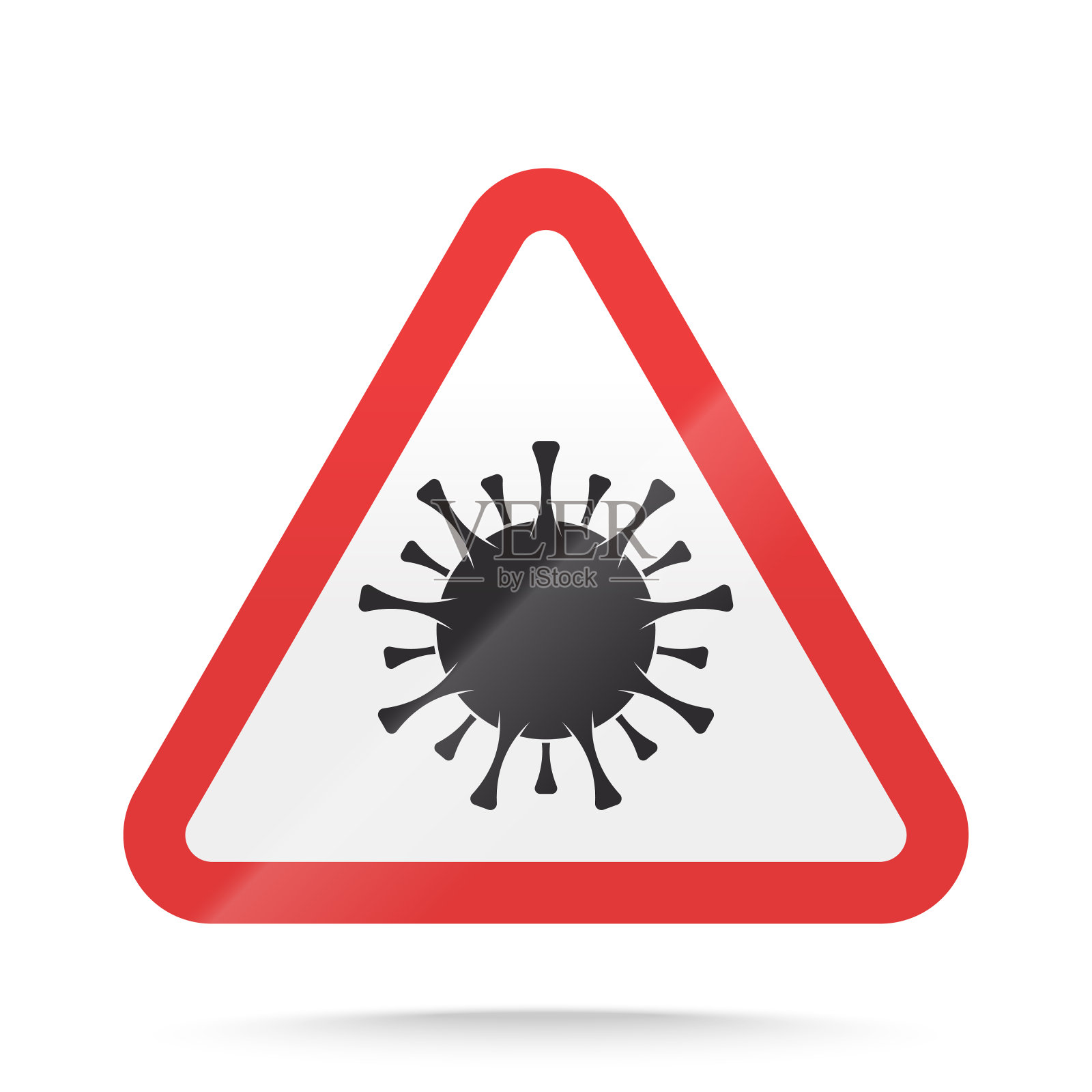 冠状病毒警告和注意信号。COVID-19疫情和大流行的危险标志。矢量图插画图片素材