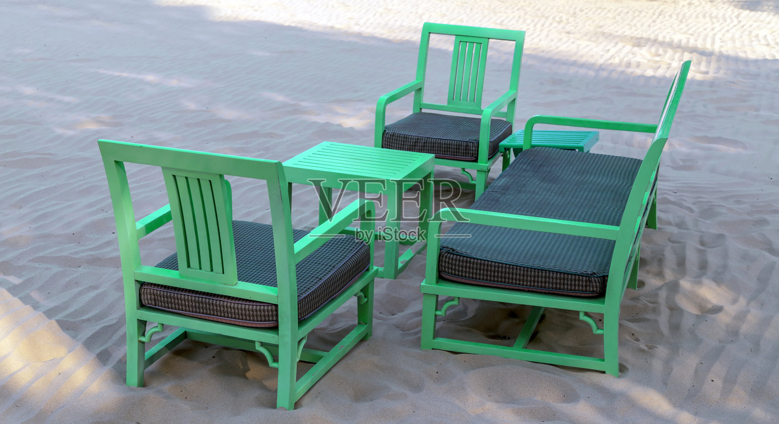 加勒比海椅子海滩夏季背景。照片摄影图片