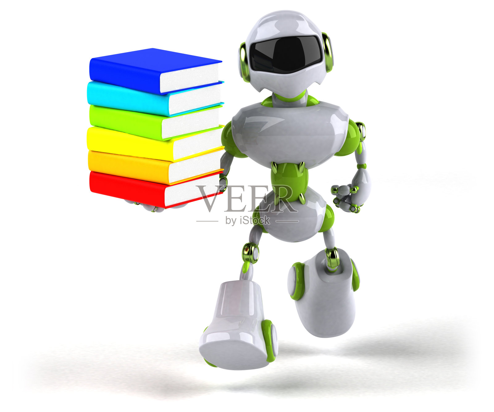 绿色机器人- 3D插图插画图片素材