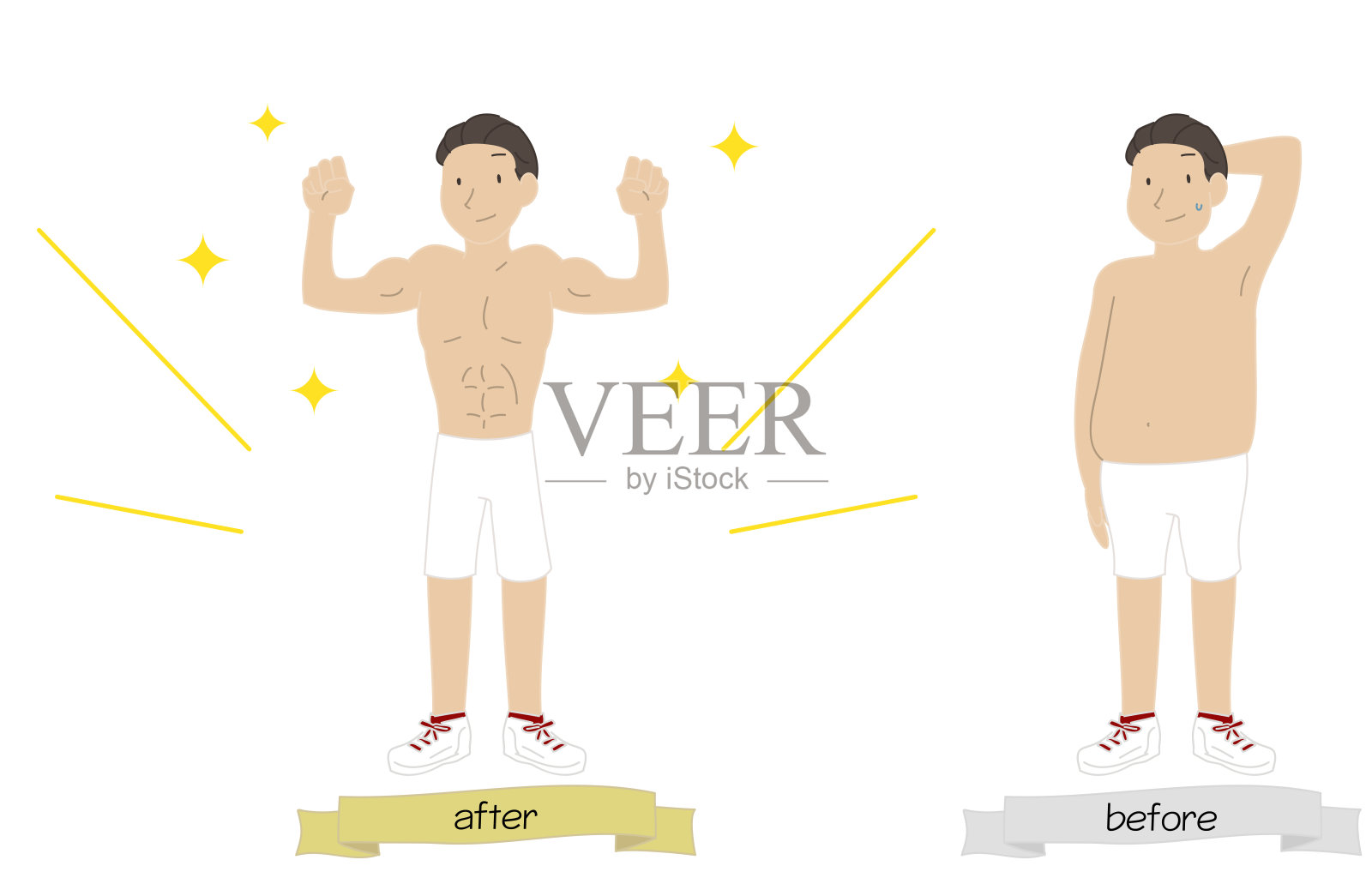 一个新陈代谢的人锻炼肌肉的插图插画图片素材