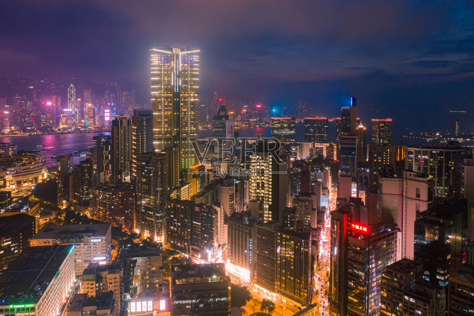 香港九龙城的夜晚照片摄影图片