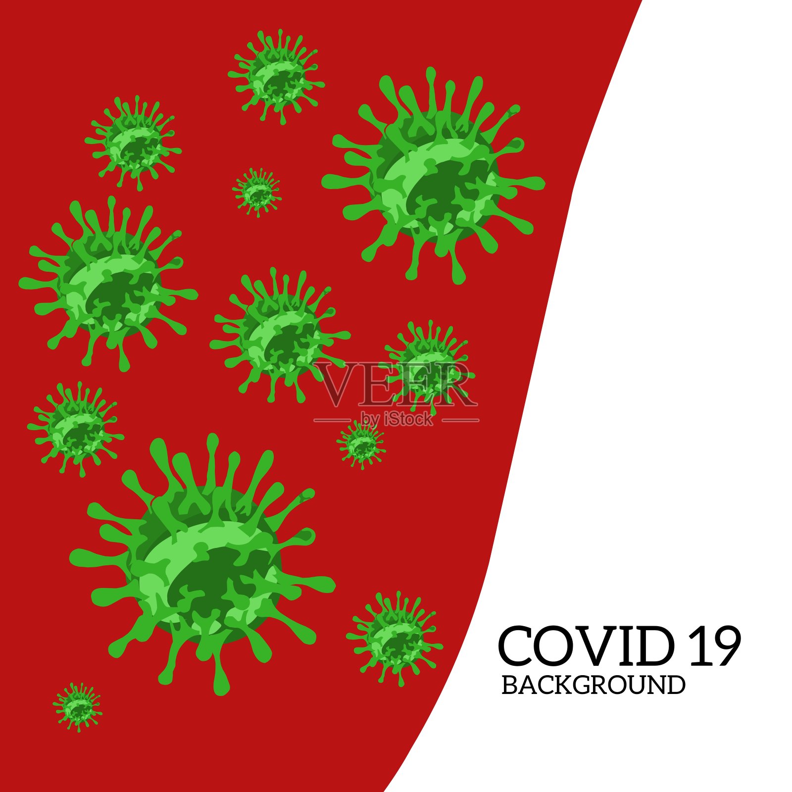 简单的设计说明covid-19和冠状病毒背景插画图片素材