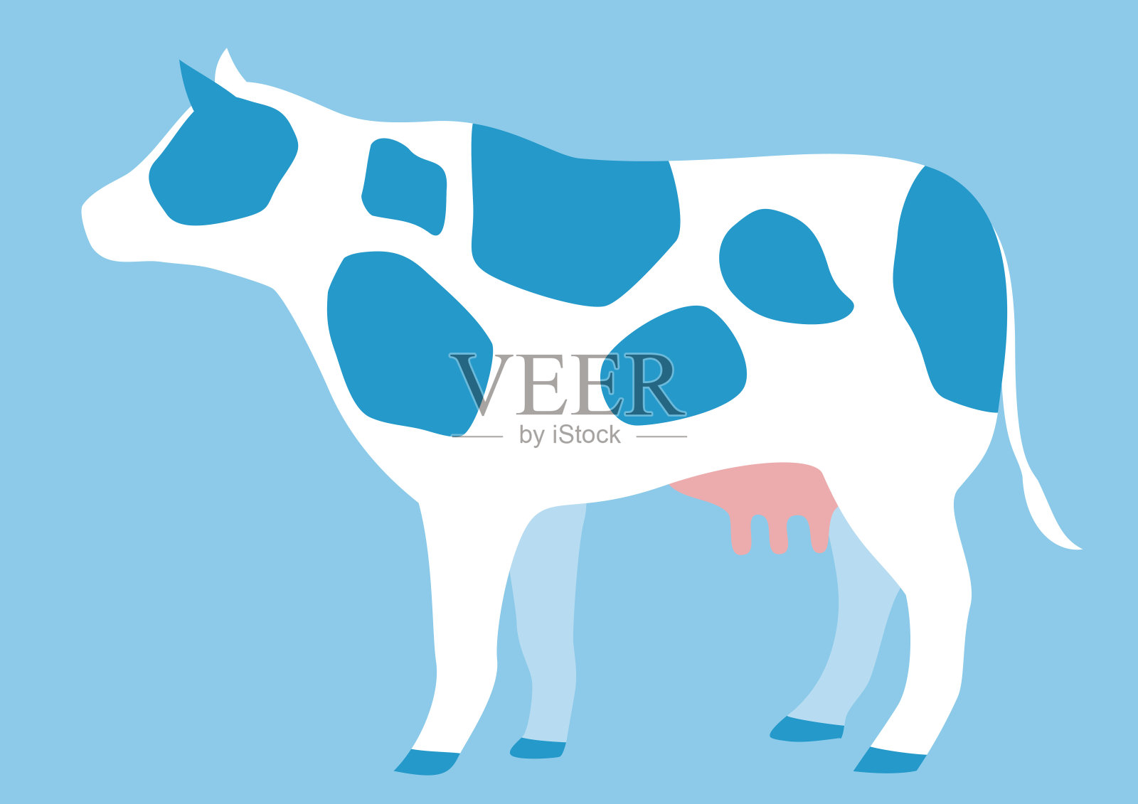 牛的简单插图设计元素图片