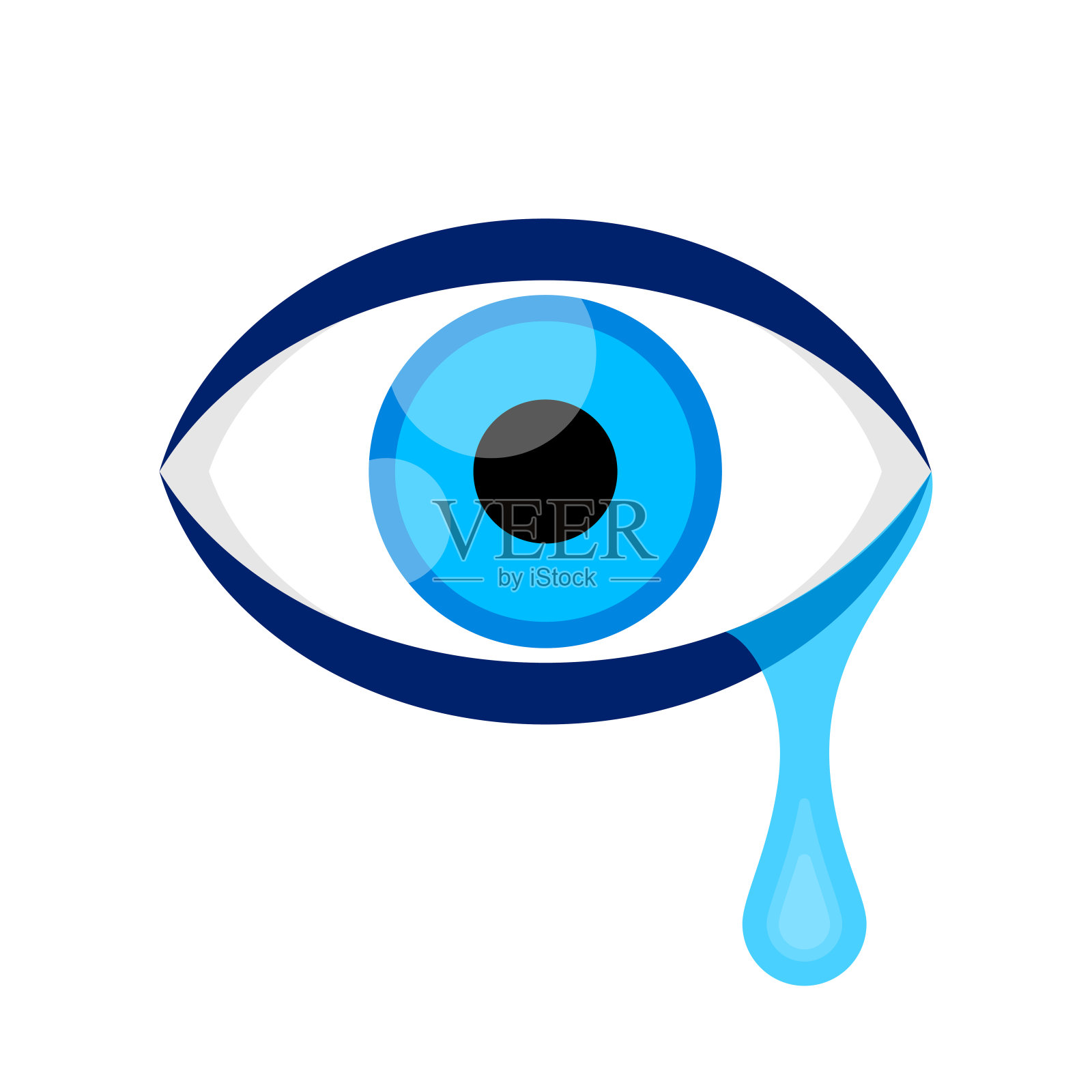 创意蓝色矢量眼泪图图片素材免费下载 - 觅知网