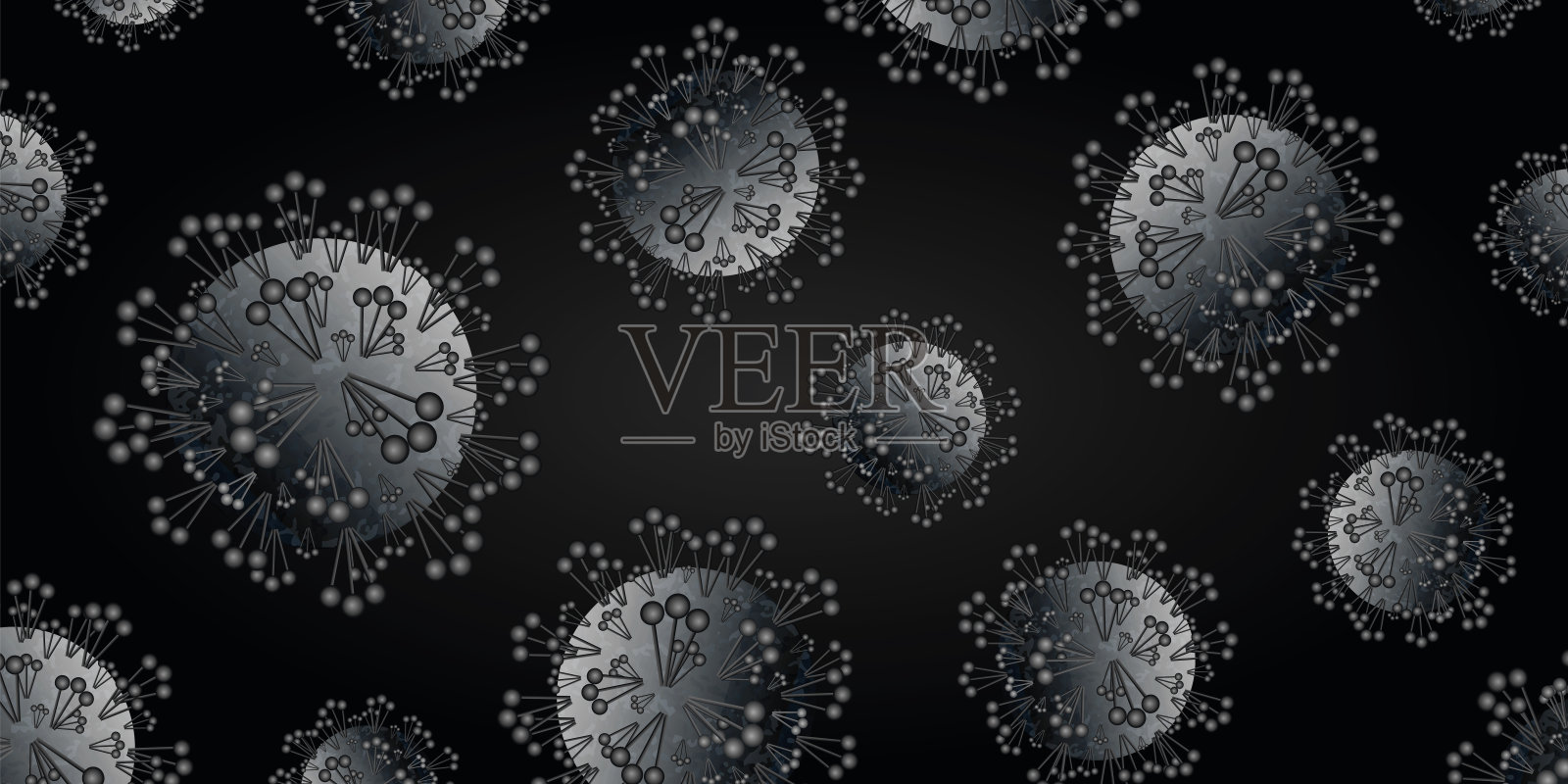 冠状病毒网页横幅。Covid-19黑色背景。新型冠状病毒,2019 - ncov设计元素图片