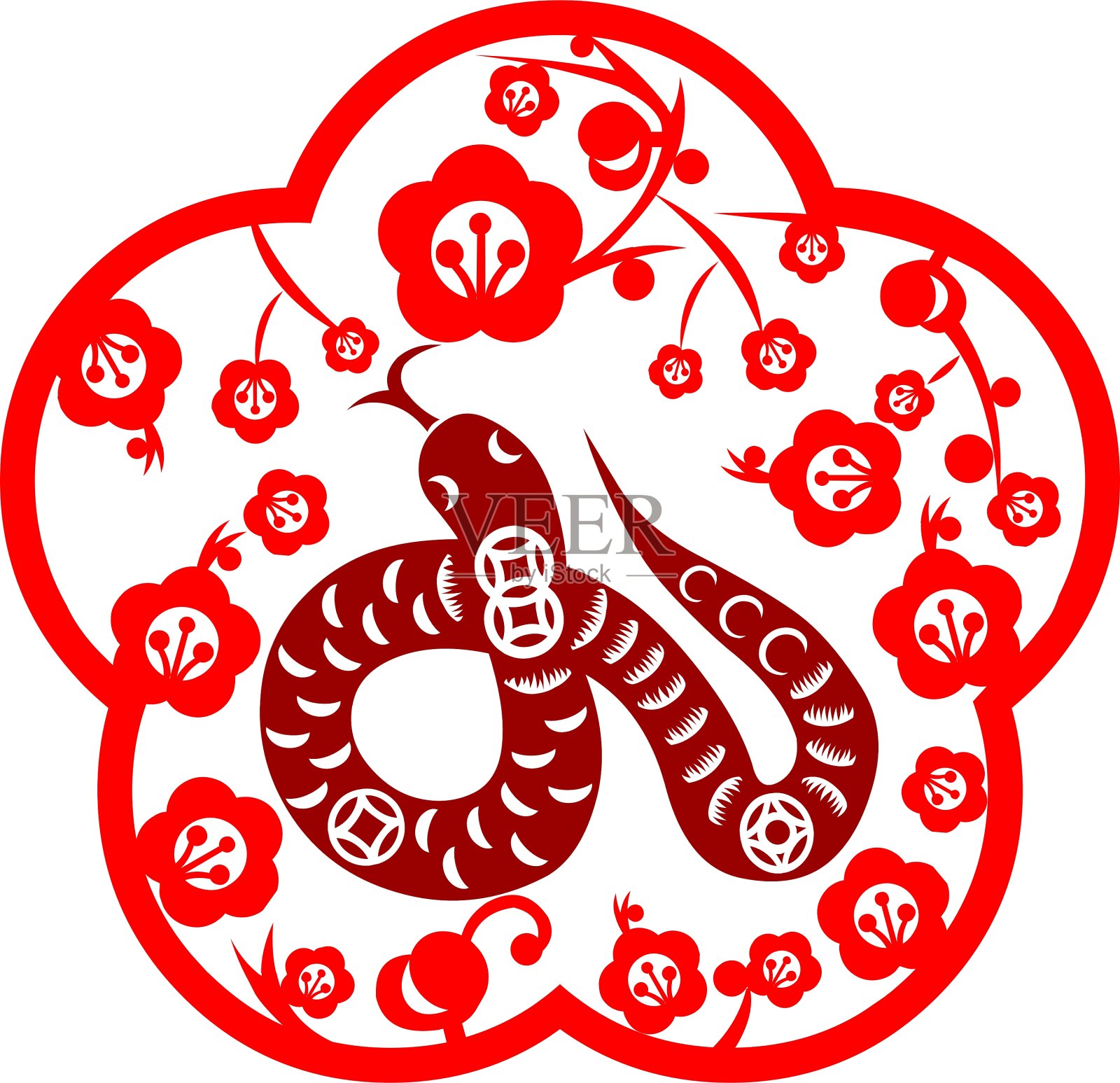 中国新年蛇设计元素图片