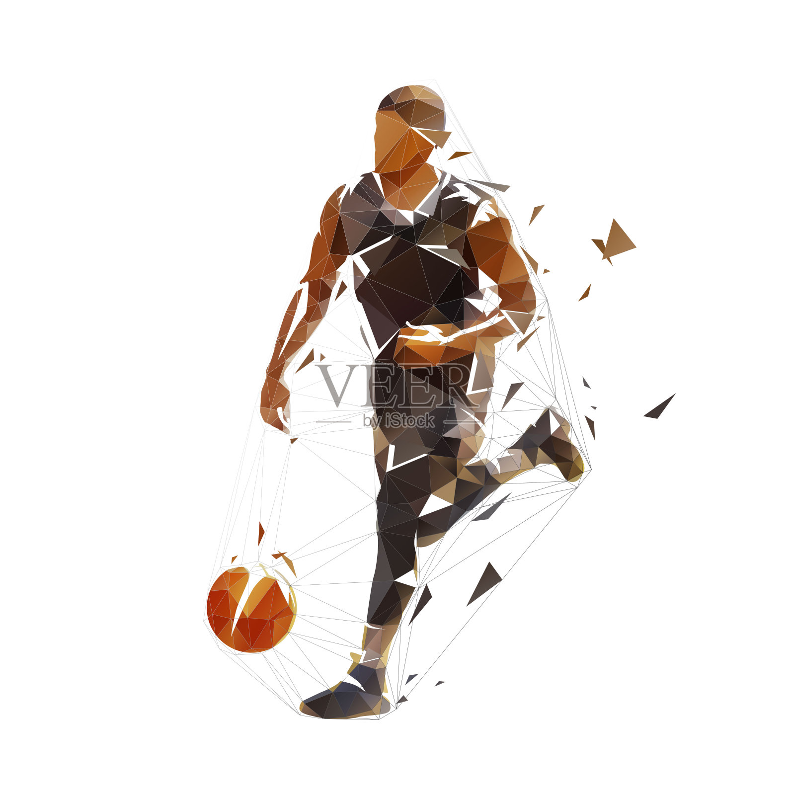 篮球运动员。低多边形矢量图插画图片素材