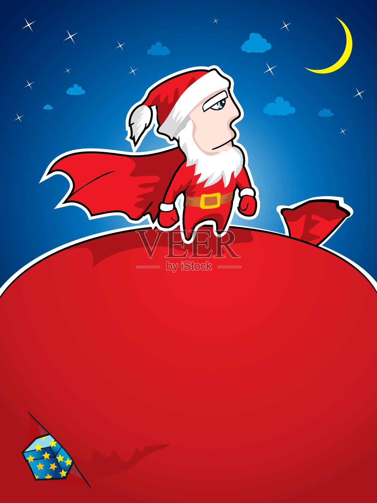 超级圣诞老人插画图片素材