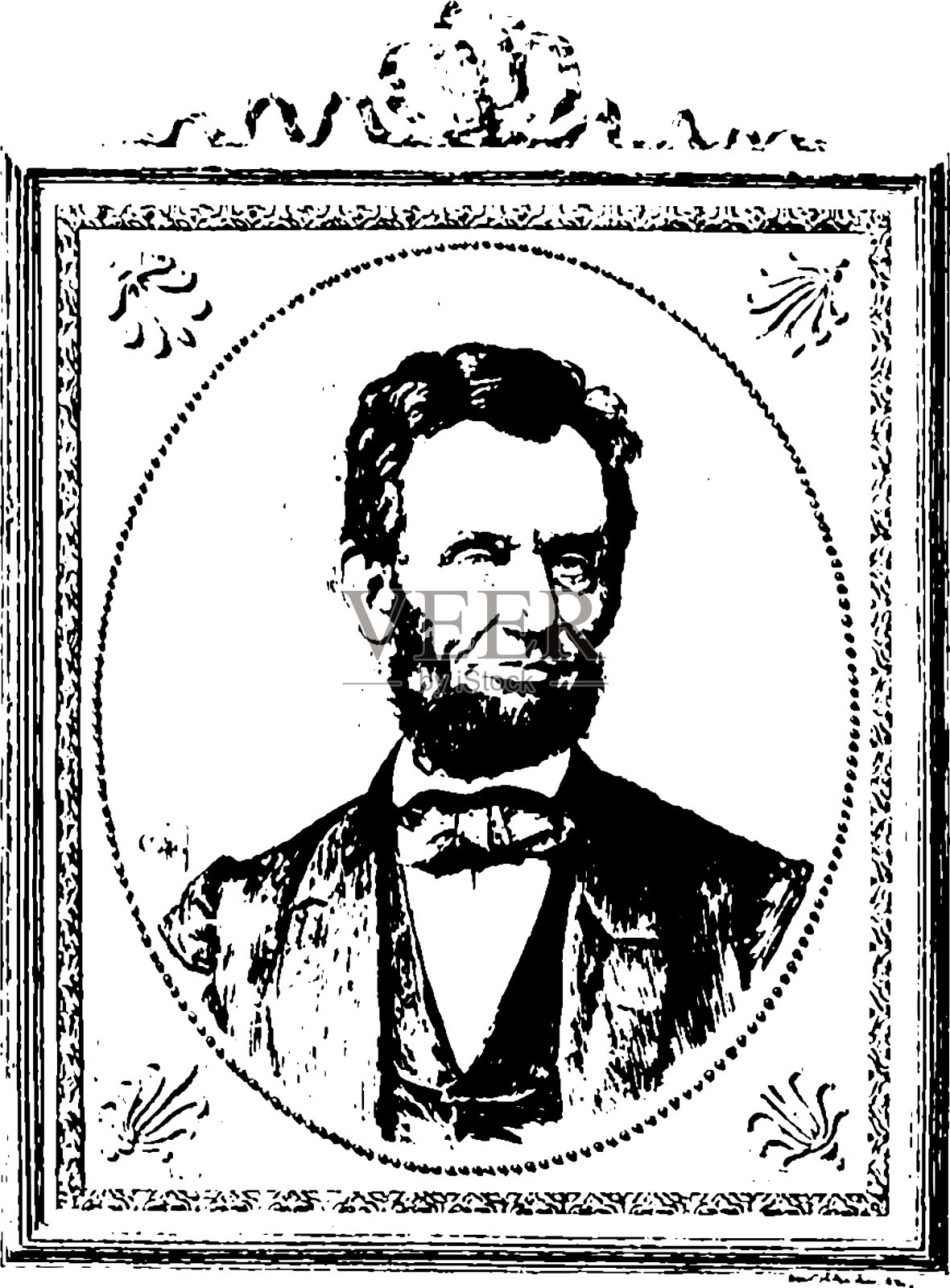亚伯拉罕·林肯的插画图片素材