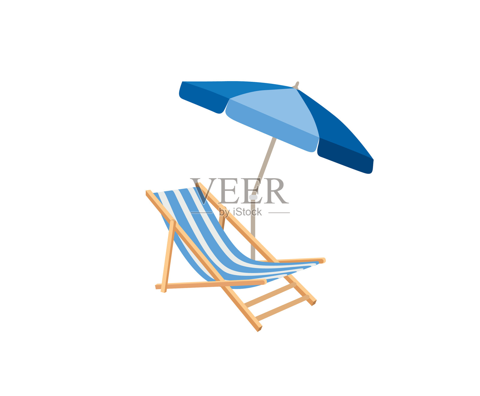 海滩放松度假矢量插画 Relax in Beach Illustration – 设计小咖