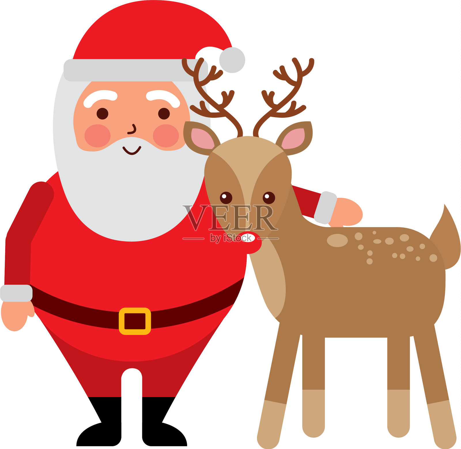 圣诞快乐，圣诞老人和驯鹿设计元素图片