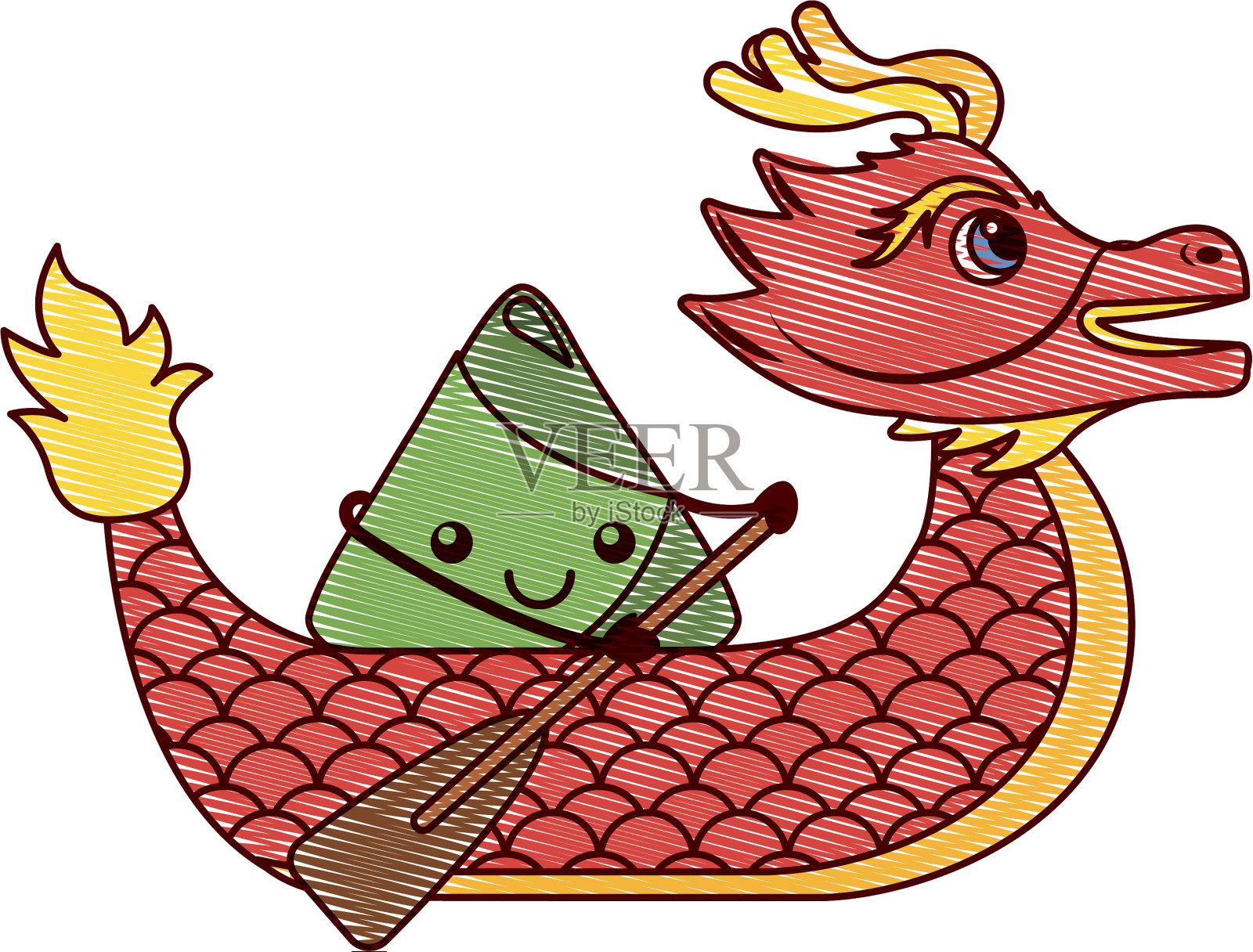 红龙粽子划桨节中国设计元素图片