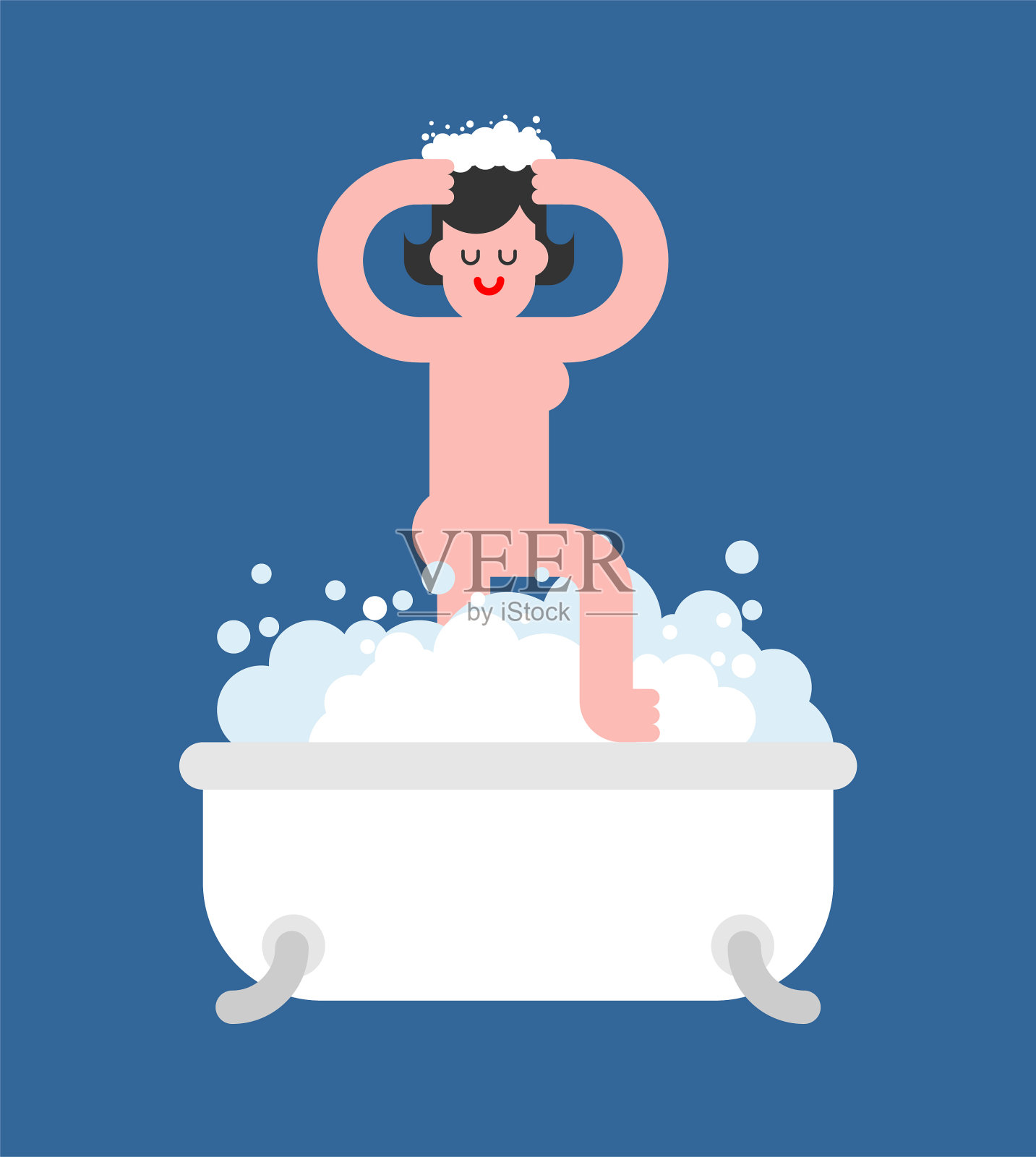 洗澡间里的小女孩 小女孩在用泡沫泡的浴缸里洗澡. — 图库照片©kapinosova＃321692034