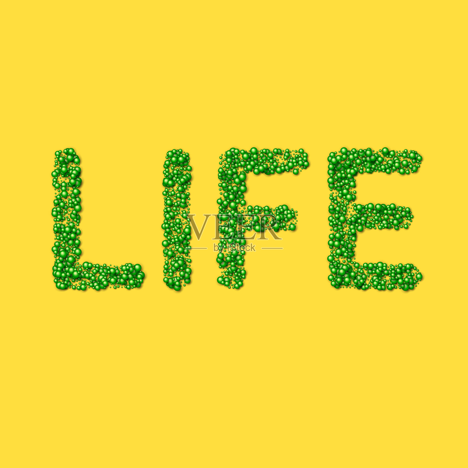 字生命制造粒子或绿色生命设计元素图片