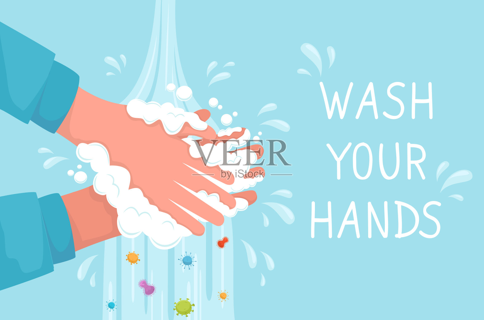 洗你的手插画图片素材