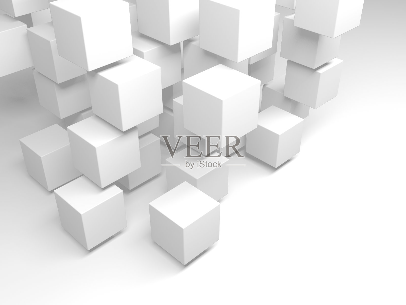 白色立方体结构。抽象的背景。照片摄影图片