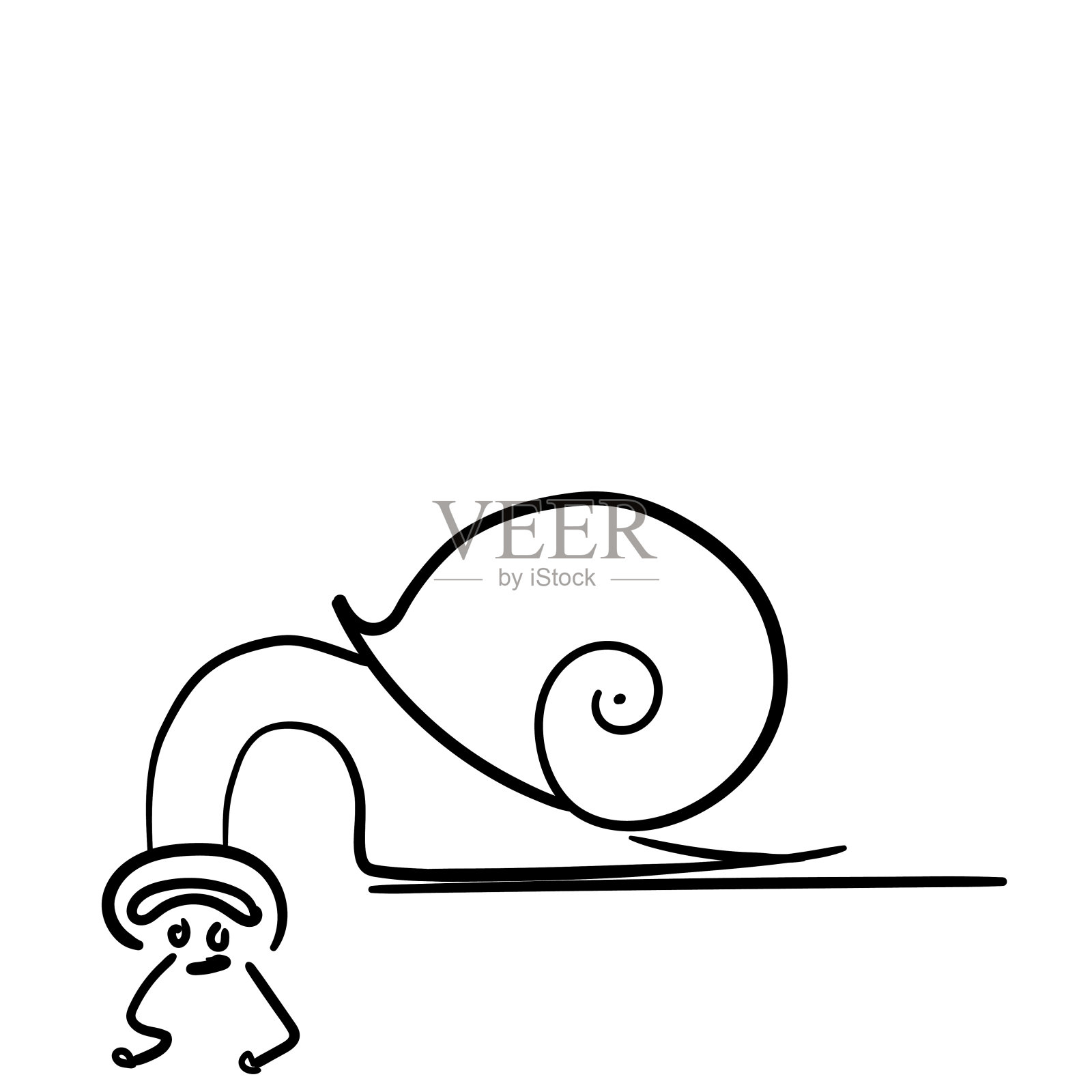 蜗牛矢量线快乐的胡闹歪歪头插画图片素材