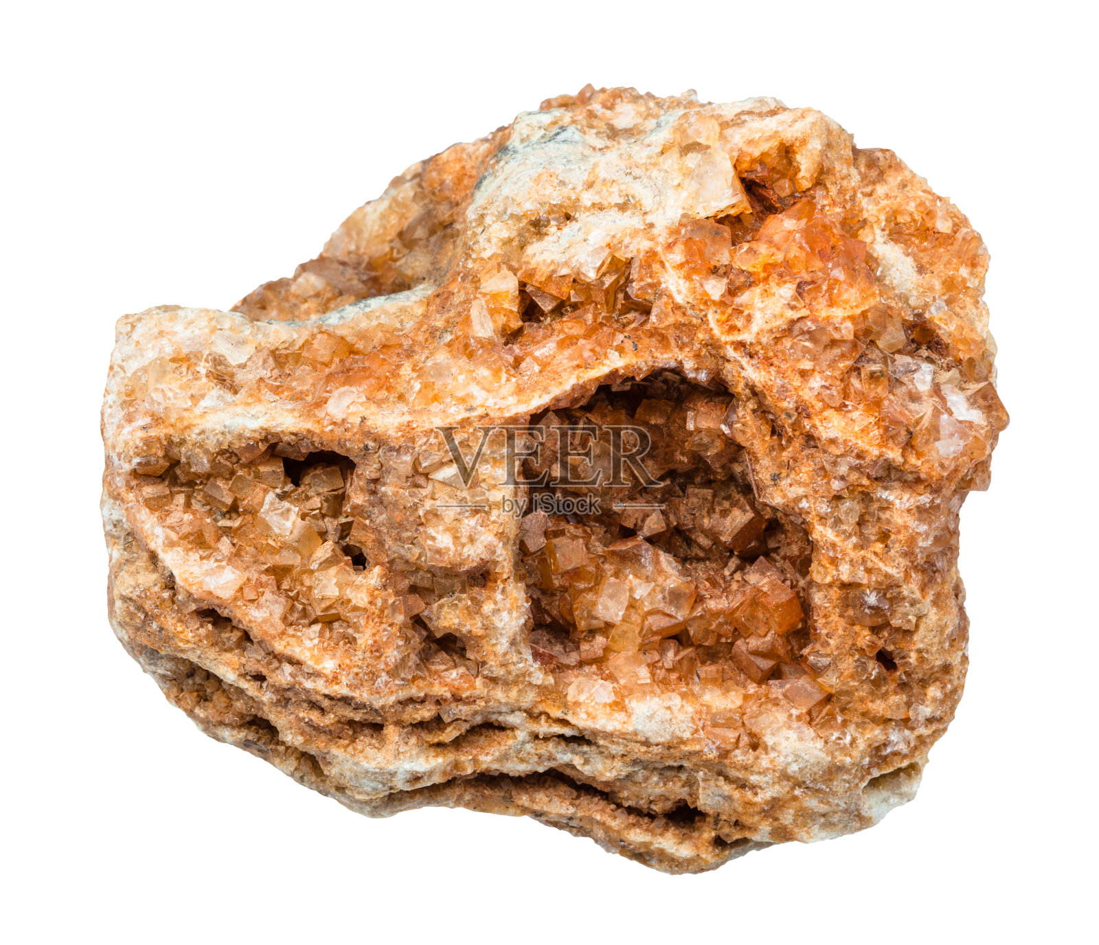 岩石孤立的Wulfenite晶体照片摄影图片