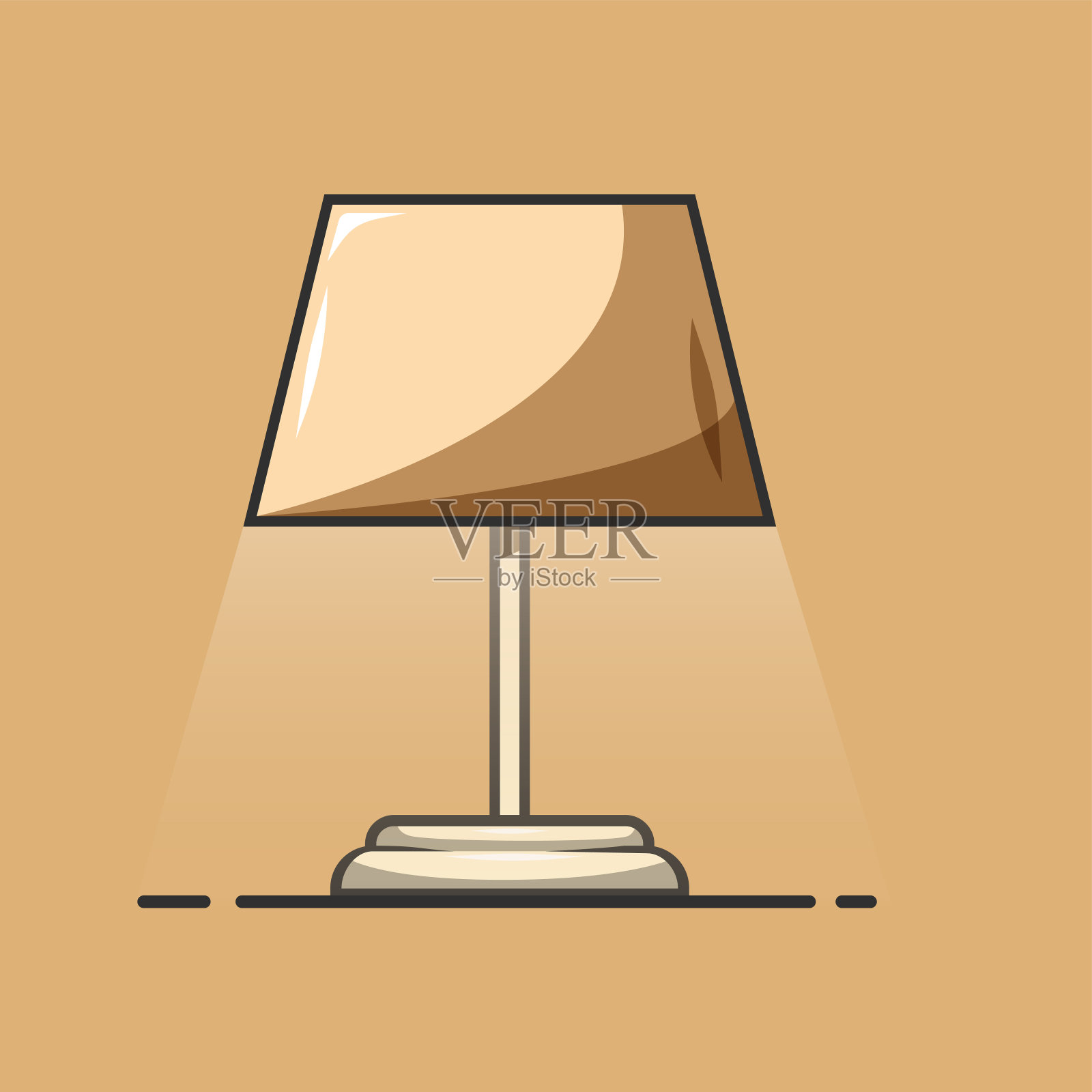 矢量插图的经典台灯孤立在棕色的背景插画图片素材