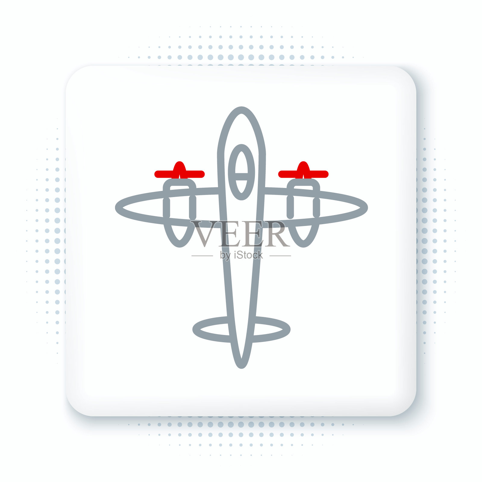 老式复古飞机图标孤立在白色背景上。飞行的飞机图标。客机的迹象。色彩斑斓的轮廓的概念。向量图标素材