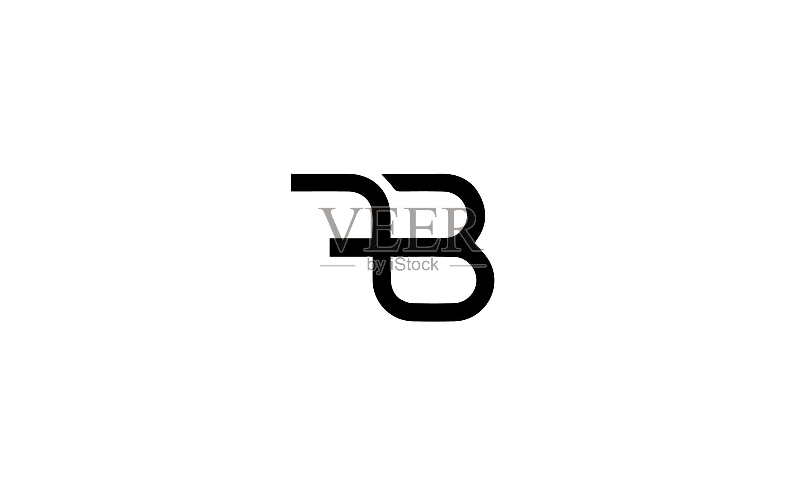 Fb或bf抽象字母矢量标志模板插画图片素材