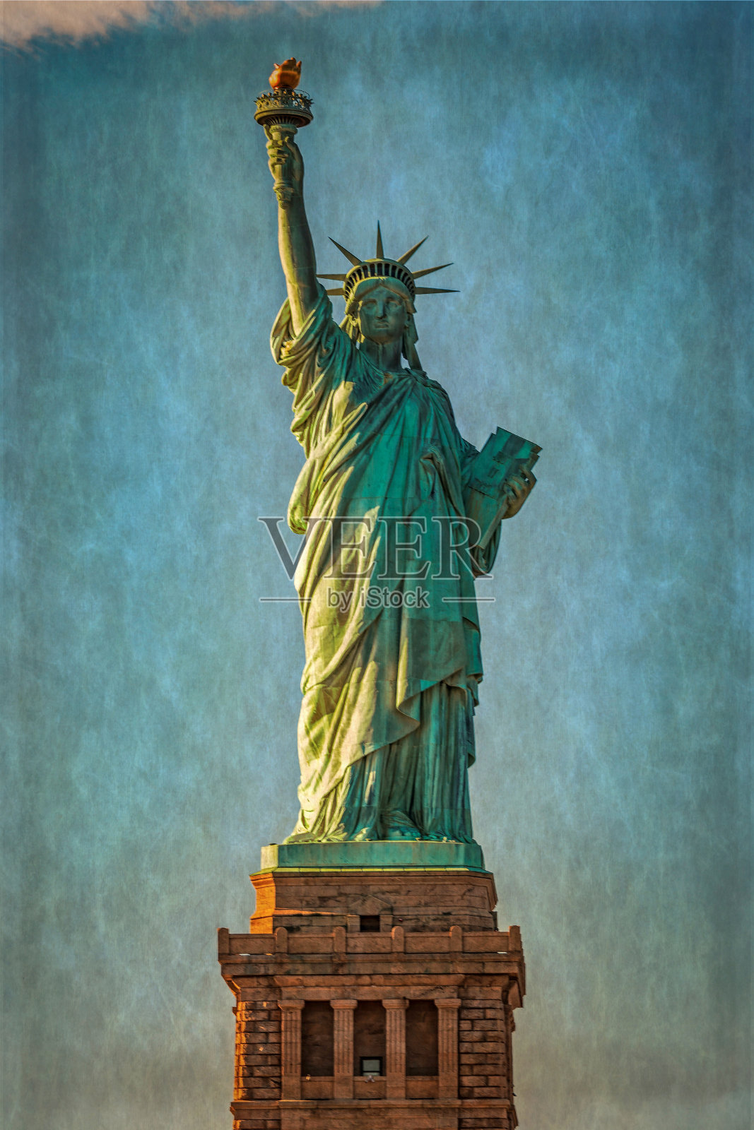 老照片与自由女神像，纽约，美国照片摄影图片