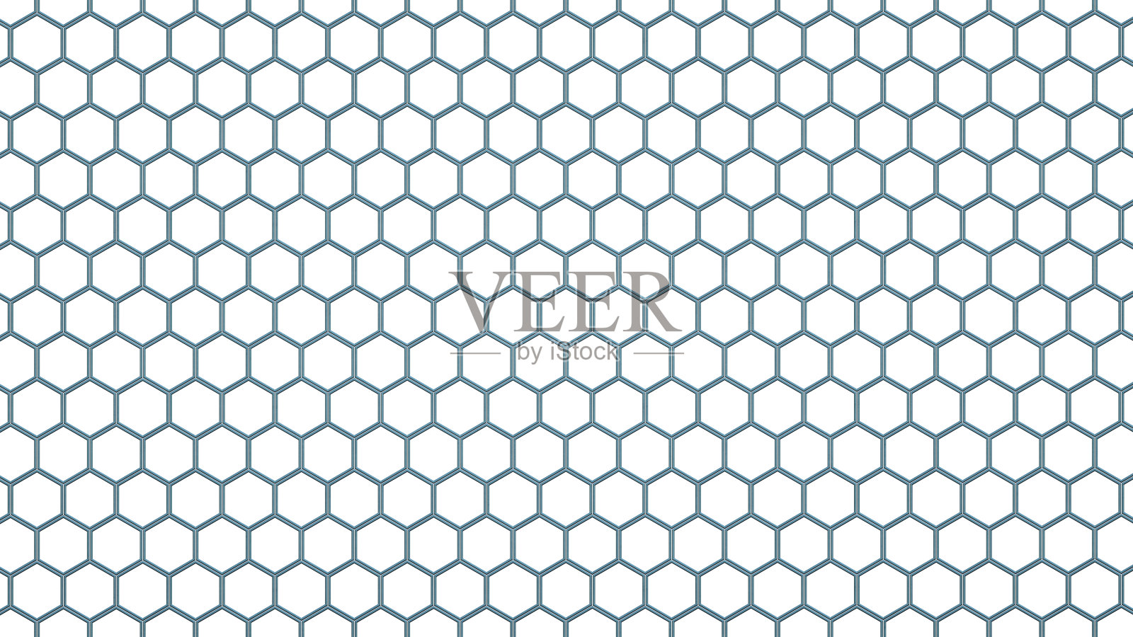 摘要蜂窝状六角形钢丝网的背景隔离上呈白色照片摄影图片