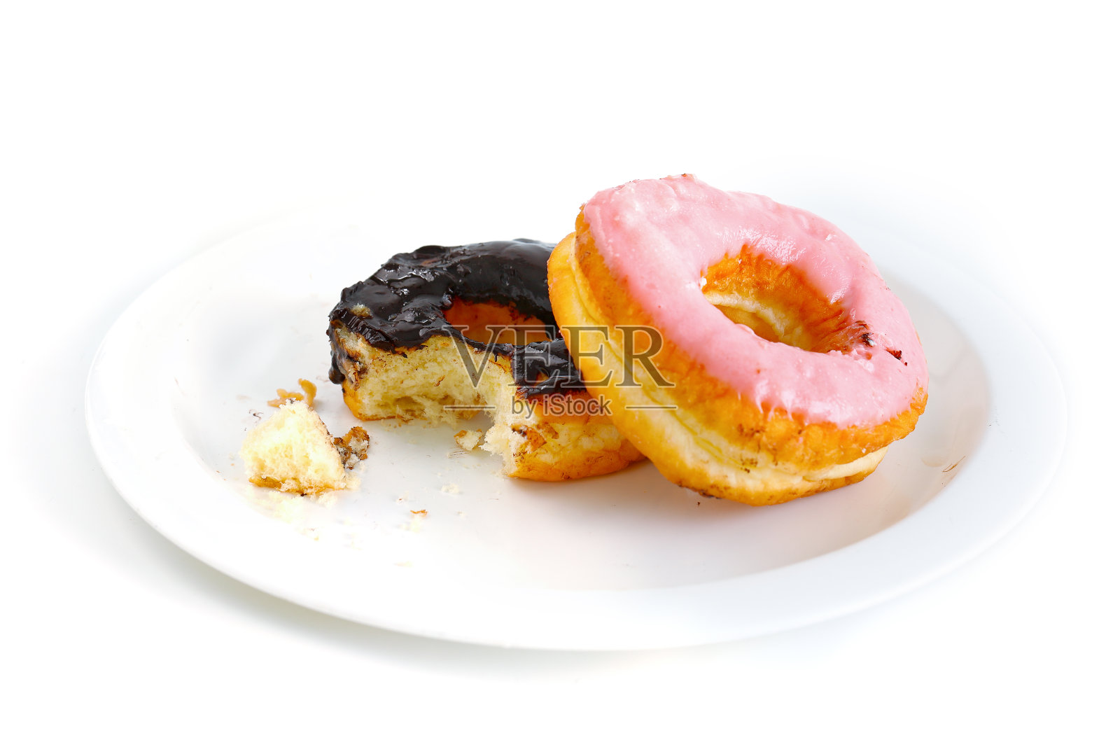 甜甜圈只含面粉和糖。照片摄影图片