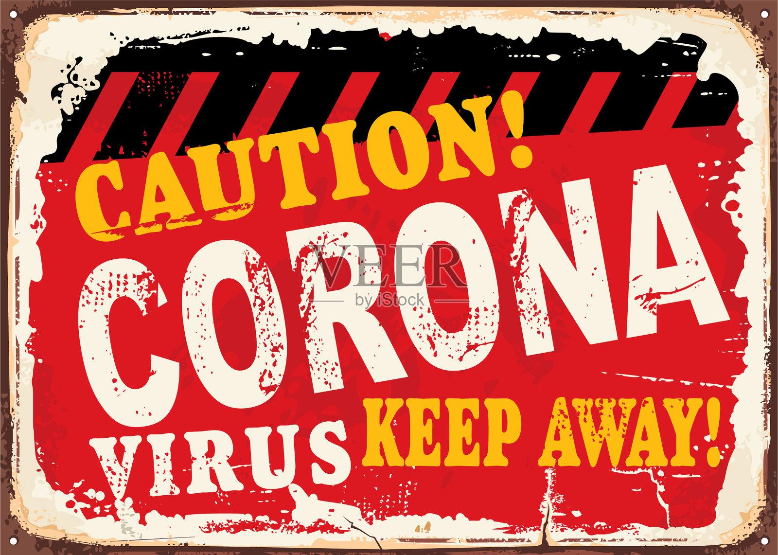 冠状病毒警告标志设计模板素材