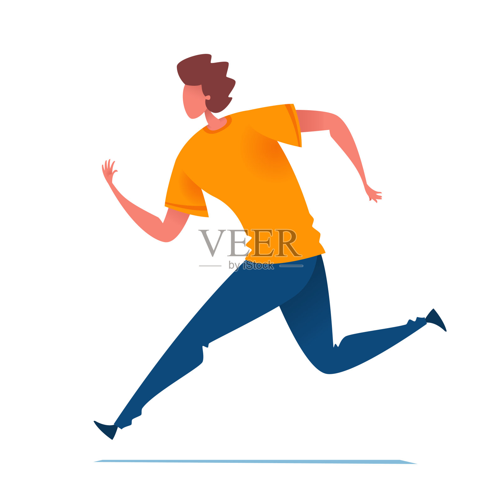 跑步的人设计元素图片