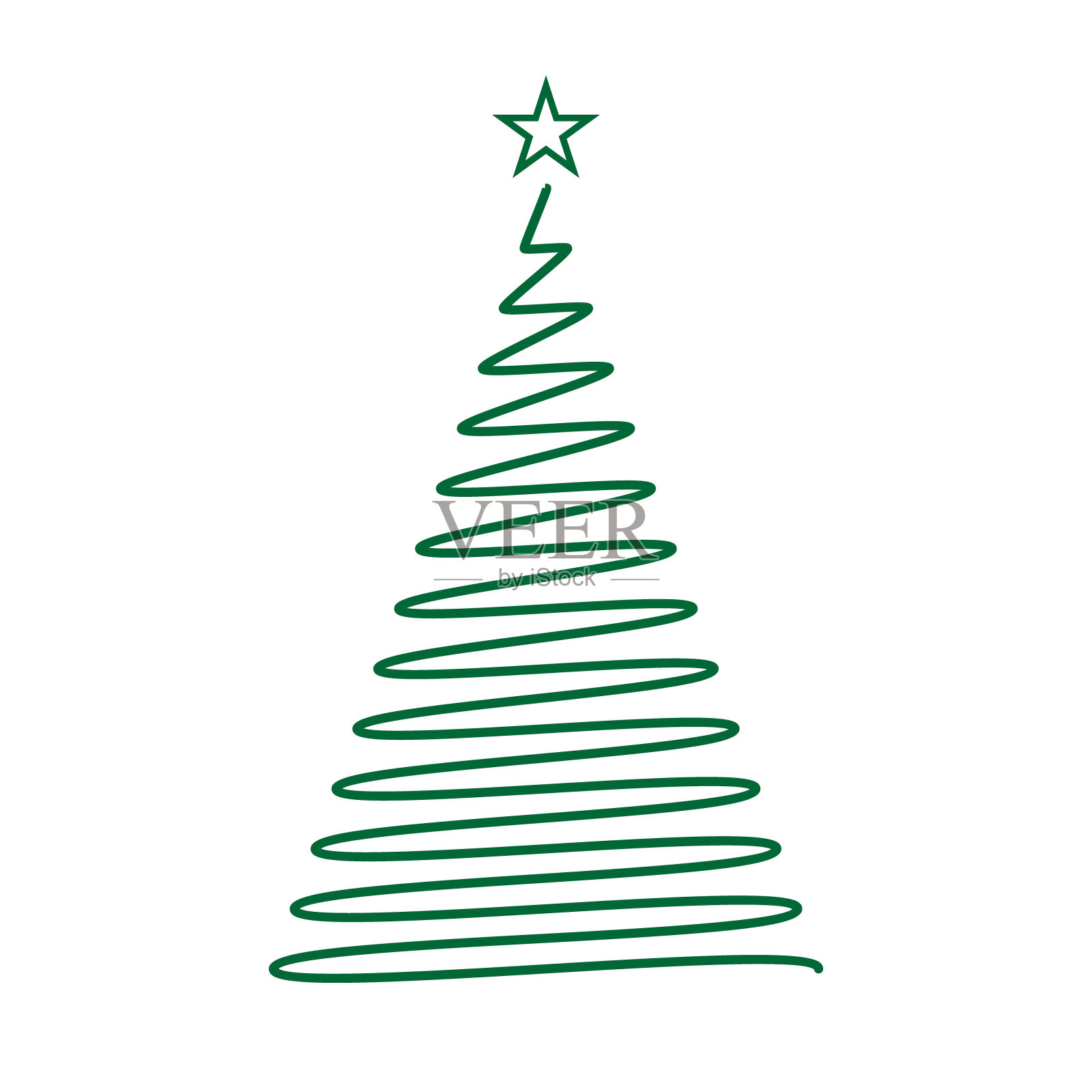 手绘圣诞树模板为您的设计插画图片素材