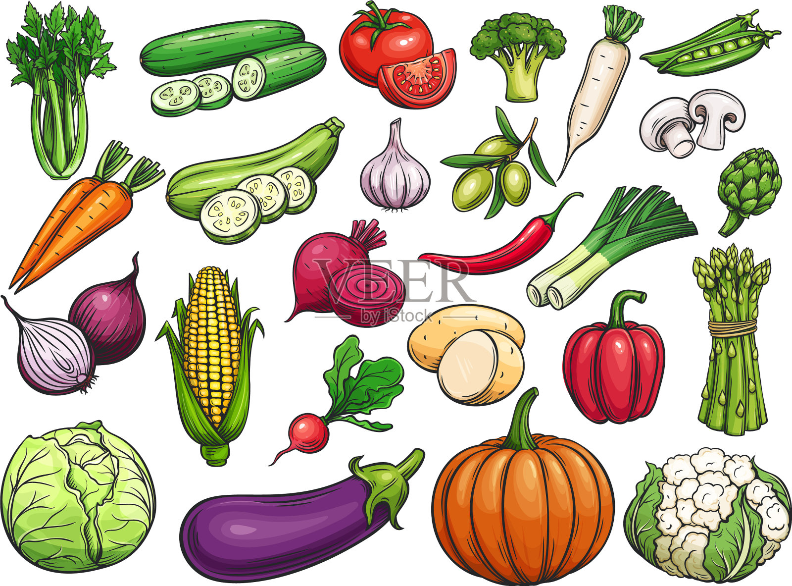 蔬菜图标设置设计元素图片