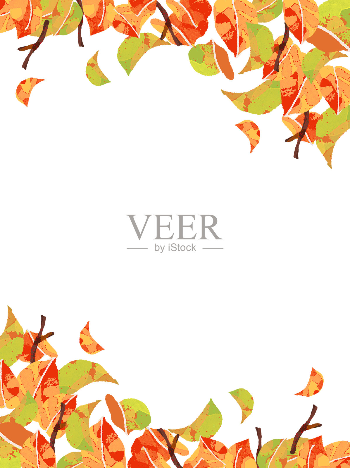 秋天的落叶/秋天/植物帧/背景(向量)设计元素图片