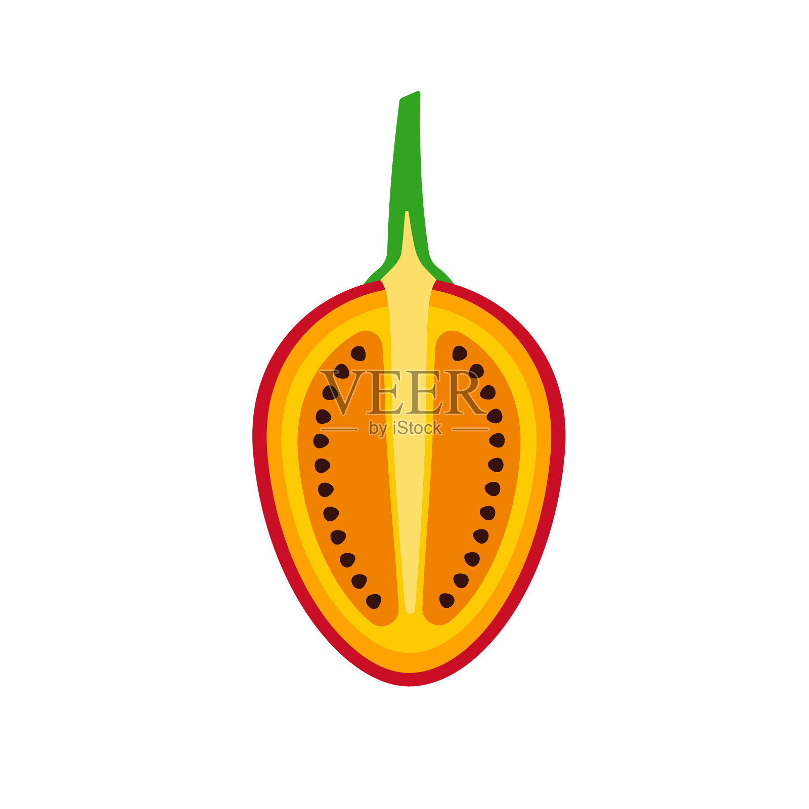 蕃茄在切半水果平设计设计元素图片