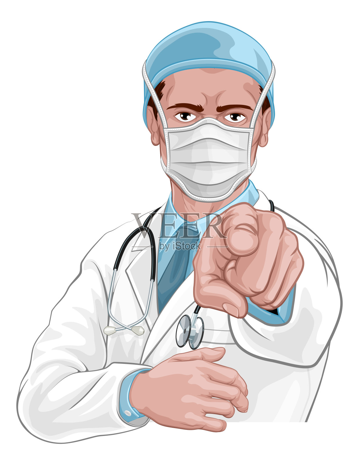 医生想要或需要你指出医学概念插画图片素材